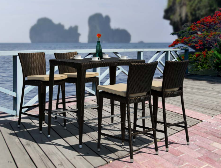 Outdoor rattan bar table sets